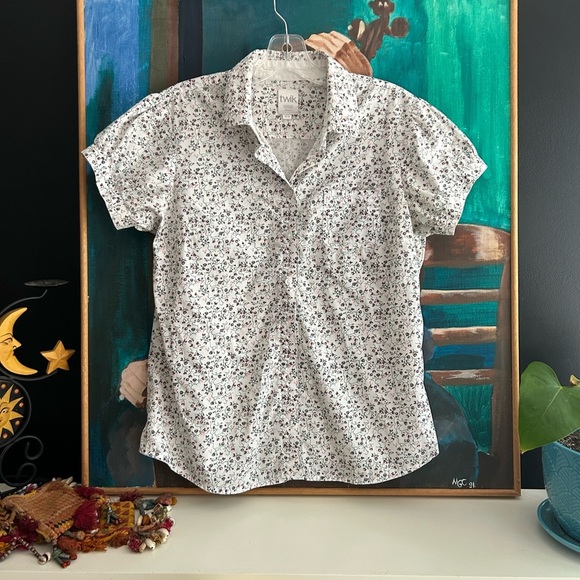 Twik by Simons White Floral Blouse M - Picture 1 of 16